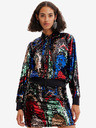Desigual Bomber cu paiete roșu și negru pentru femei Desigual Sequin