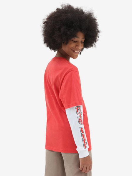 Vans Tricou alb și roșu pentru copii VANS
