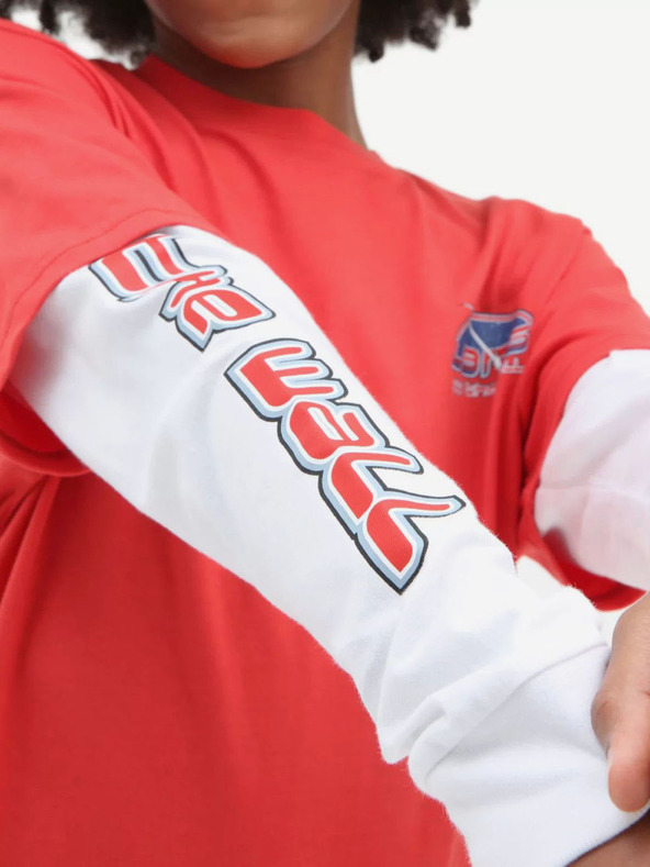 Vans Tricou alb și roșu pentru copii VANS