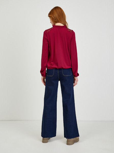 Orsay Bluză damă vișinie cu dantelă ORSAY