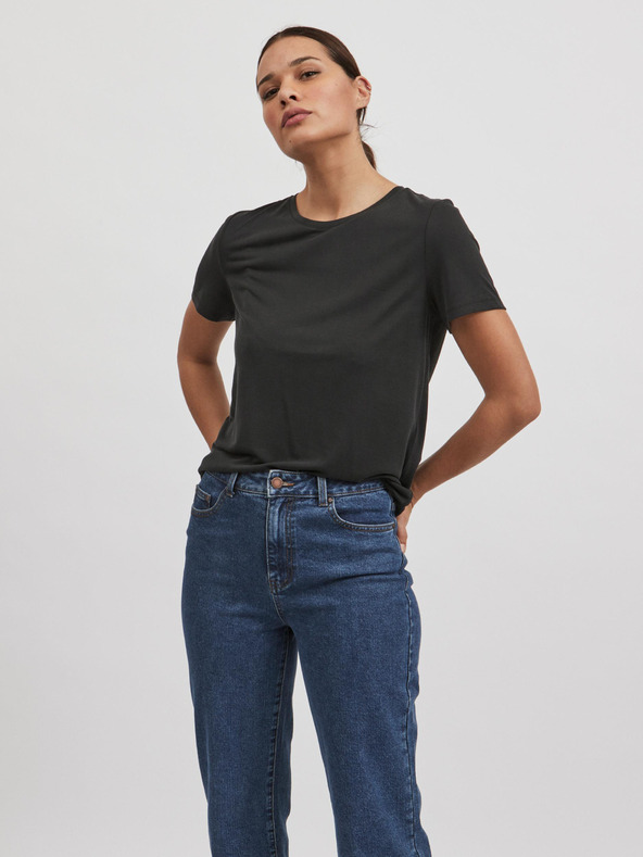 Vila Tricou de bază negru VILA Modala