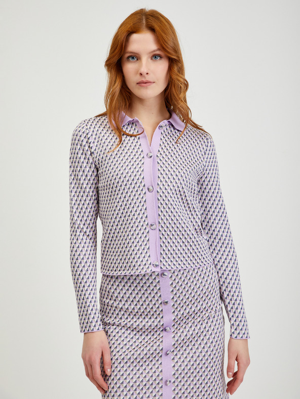 Orsay Cardigan de damă violet deschis cu model ORSAY