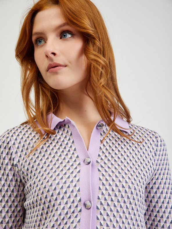 Orsay Cardigan de damă violet deschis cu model ORSAY