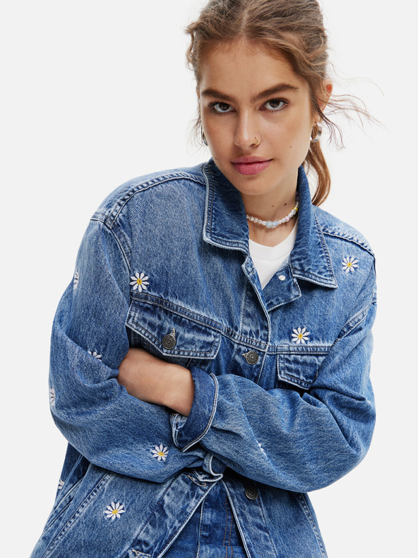 Desigual Jachetă din denim cu model, albastră, de damă Desigual Aramis