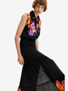 Desigual Desigual Suiza-Lacroix Rochie maxi cămașă cu motive florale, neagră, pentru femei