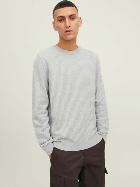Jack & Jones Pulover de bază cu nervuri gri deschis Jack & Jones Otto