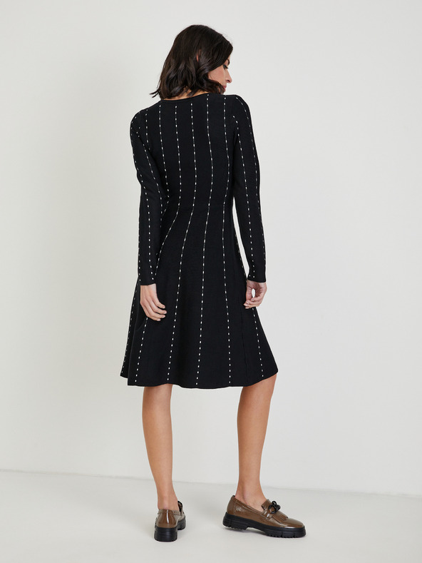 Orsay Rochie pulover de damă neagră cu model ORSAY