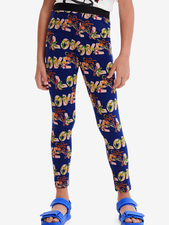 Desigual Blu închis Leggings cu model pentru fete Desigual Garden