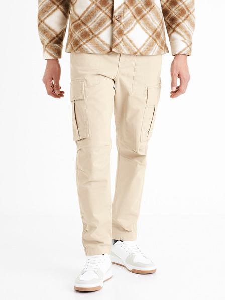 Celio Pantaloni cargo bej pentru bărbați Celio Dogo