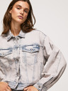 Pepe Jeans Jachetă din denim supradimensionată albastră și albă pentru femei Pepe Jeans Turner Rose