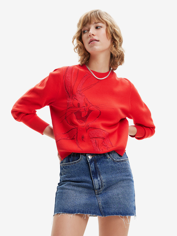 Desigual Sweatshirt Bugs Bunny roșu Desigual pentru femei