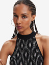 Desigual Desigual El Havre rochie cu model alb și negru pentru femei