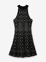 Desigual Desigual El Havre rochie cu model alb și negru pentru femei