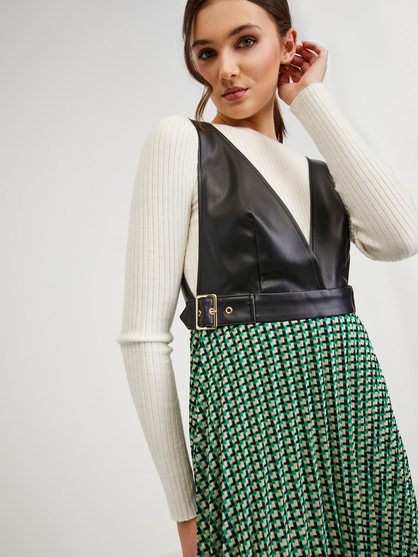 Orsay Rochie de damă cu model negru-verde ORSAY