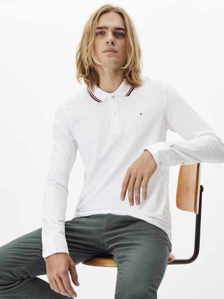 Celio Tricou polo alb pentru bărbați Celio Necetwoml
