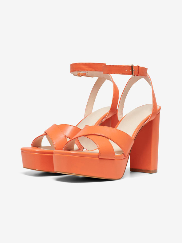 ONLY Sandale cu toc pentru femei de culoare portocalie ONLY Autum