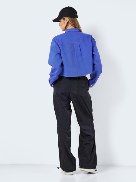 Noisy May Tricou cropped din denim albastru pentru femei Noisy May Maddy