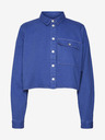 Noisy May Tricou cropped din denim albastru pentru femei Noisy May Maddy