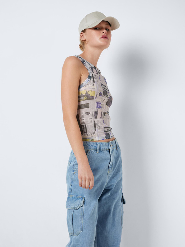 Noisy May Tricou gri deschis cu model pentru femei Noisy May Wilma