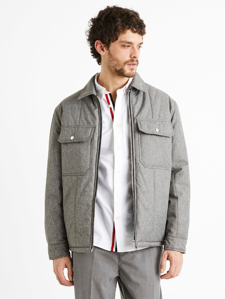 Celio Jachetă de iarnă gri pentru bărbați Celio Dustripes