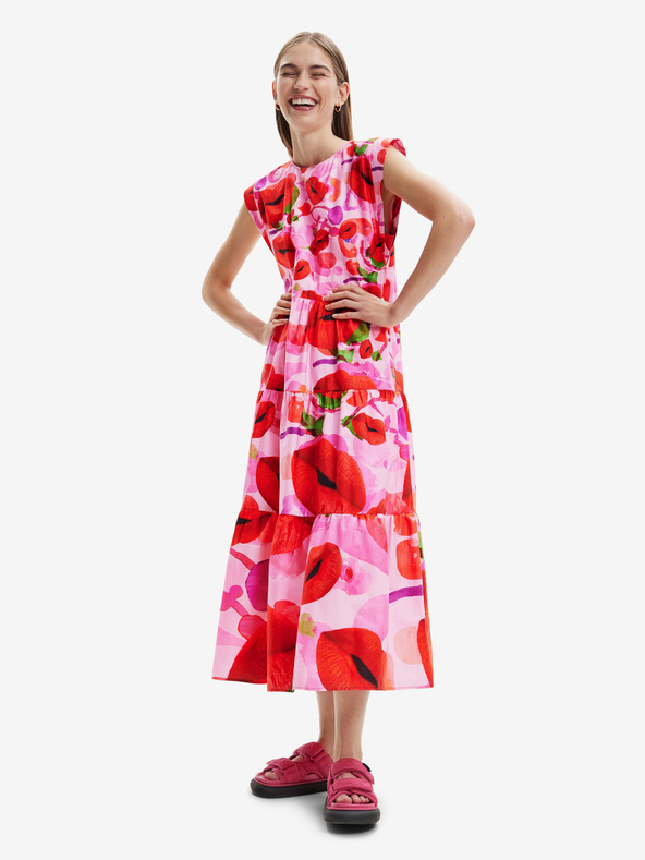 Desigual Rochie maxi cu model Desigual Tulip-Lacroix roz pentru femei