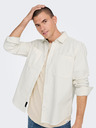 ONLY & SONS Cămașă cu top din catifea cremă pentru bărbați ONLY & SONS Alp