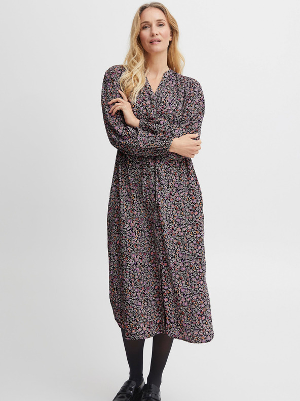 Fransa Tricou floral negru și roz pentru femei Midriff Fransa