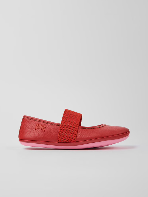 Camper Balerini din piele roșii pentru fete Camper