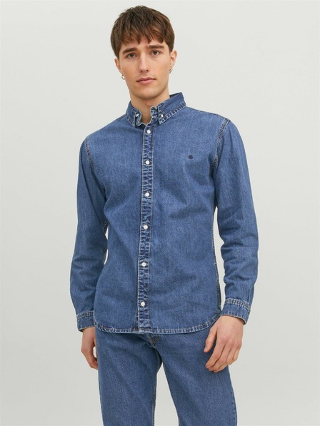 Jack & Jones Cămașă Jack & Jones Felix albastru din blugi pentru bărbați