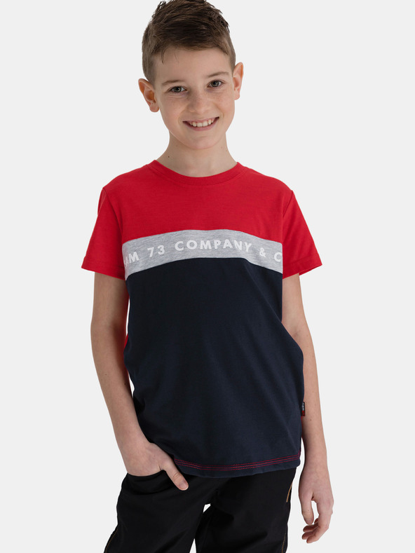 Sam 73 Tricou albastru și roșu pentru băiat cu SAM 73