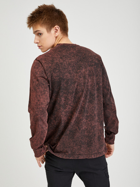 Diesel Tricou cu mânecă lungă cu model burgundy Diesel pentru bărbați