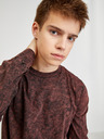 Diesel Tricou cu mânecă lungă cu model burgundy Diesel pentru bărbați