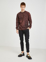 Diesel Tricou cu mânecă lungă cu model burgundy Diesel pentru bărbați