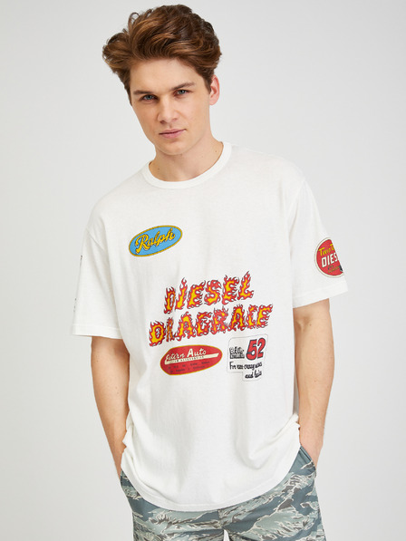 Diesel Tricou alb pentru bărbați Diesel