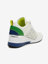 Michael Kors Adidași din piele pentru femei Michael Kors Georgie Trainer Wedge, albi