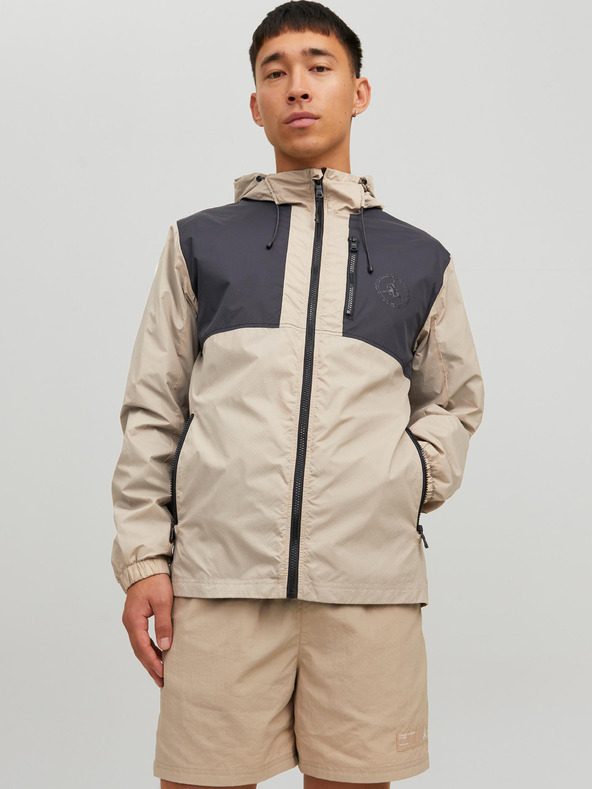 Jack & Jones Jachetă ușoară cu glugă Jack & Jones Filo crem pentru bărbați