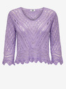 Jacqueline de Yong JDY Pulover crop top cu model violet cu mâneci 3/4