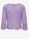 Jacqueline de Yong JDY Pulover crop top cu model violet cu mâneci 3/4