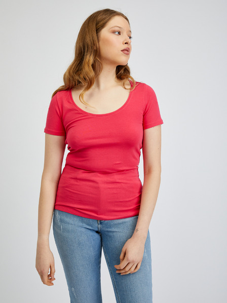 Orsay Tricou de bază roz închis pentru femei ORSAY