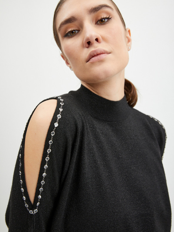 Orsay Pulover de damă negru cu umerii decupați ORSAY