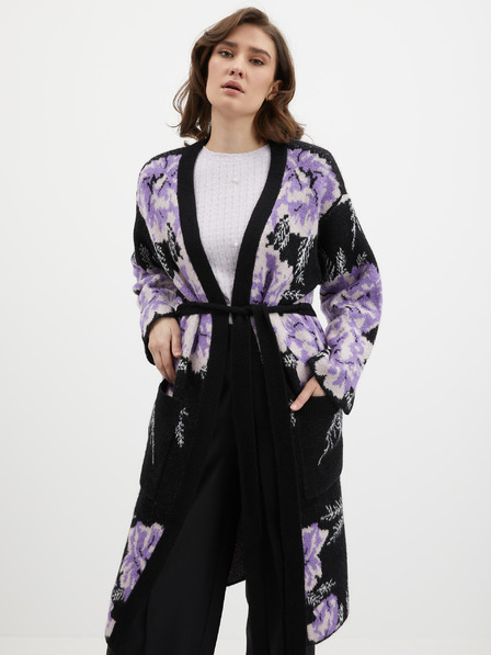 Orsay Cardigan floral de damă negru-violet ORSAY