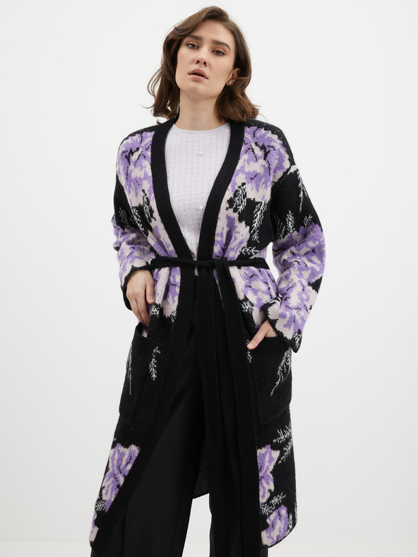 Orsay Cardigan floral de damă negru-violet ORSAY