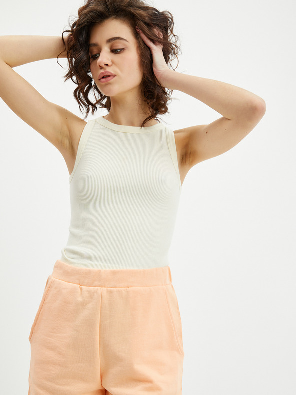 Orsay Pantaloni scurți de trening de damă portocalii cu dantelă ORSAY