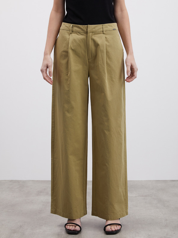 ZOOT.lab Pantaloni largi kaki pentru femei ZOOT.lab Tersita