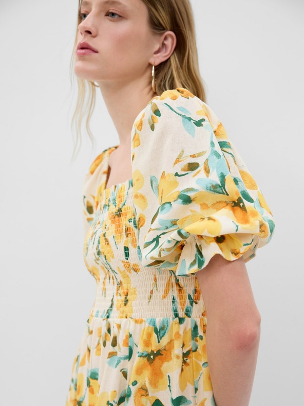 GAP Rochie din in cu flori GAP