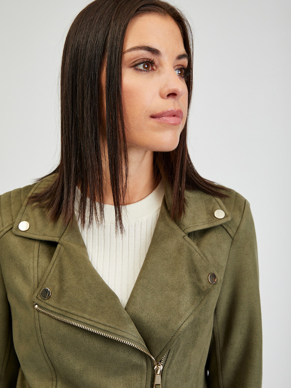 Orsay Jachetă imitație de piele kaki pentru femei ORSAY