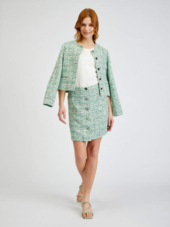 Orsay Fustă de damă verde din tweed ORSAY