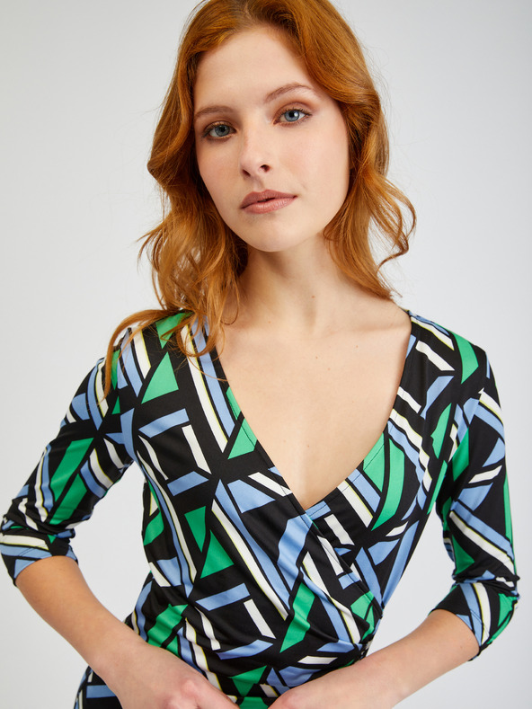 Orsay Rochie cu model verde-negru ORSAY