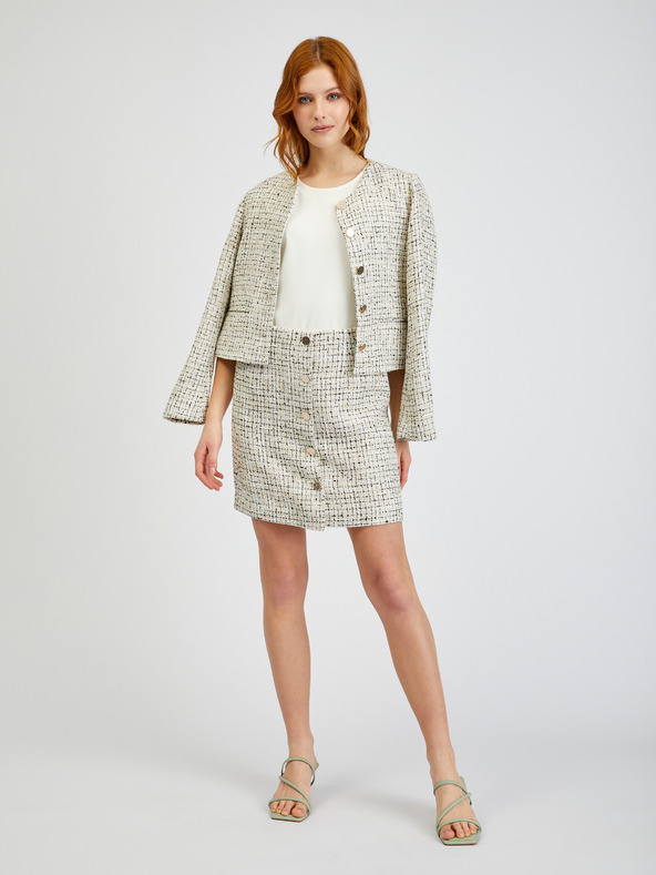 Orsay Fustă de damă bej din tweed ORSAY