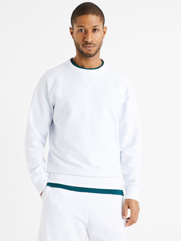 Celio Sweatshirt alb pentru bărbați Celio Dereverse